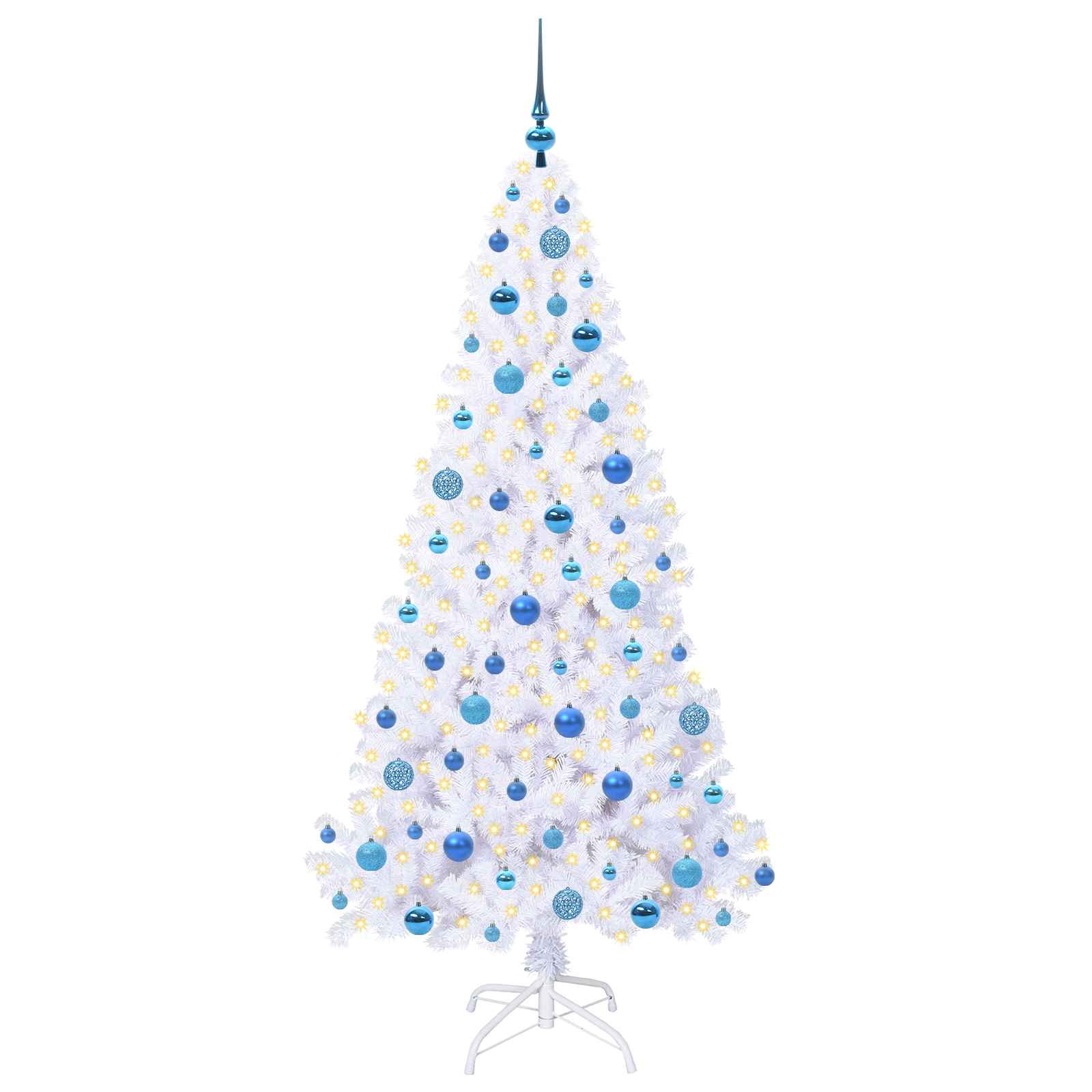 Albero di Natale Artificiale-Albero Natalizio Bianco 180 cm PVC e Acciaio 893552