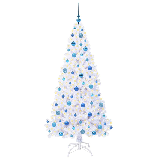 Albero di Natale Artificiale-Albero Natalizio Bianco 180 cm PVC e Acciaio 893552