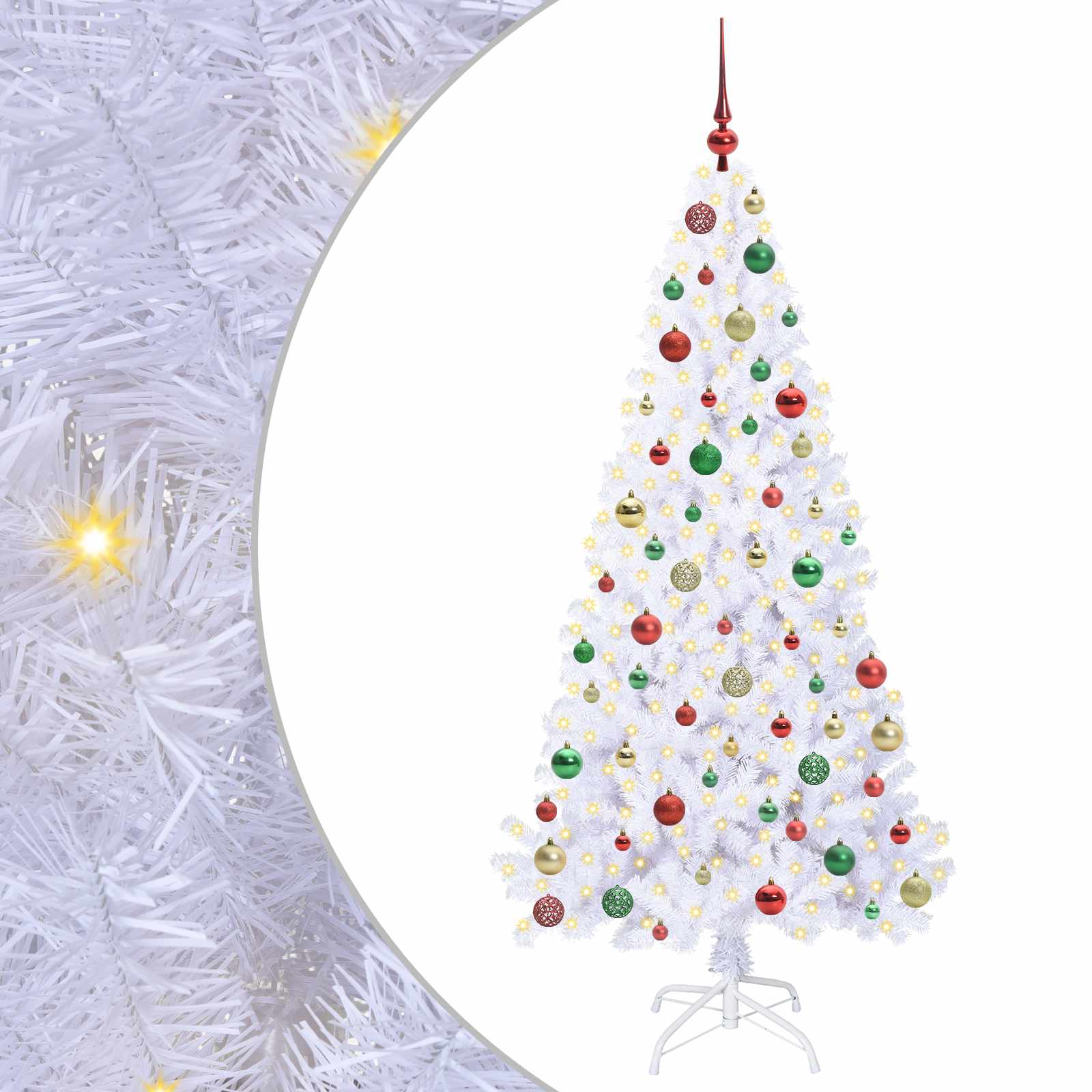 Albero di Natale artificiale Bianco 180 cm PVC e Acciaio 3426775