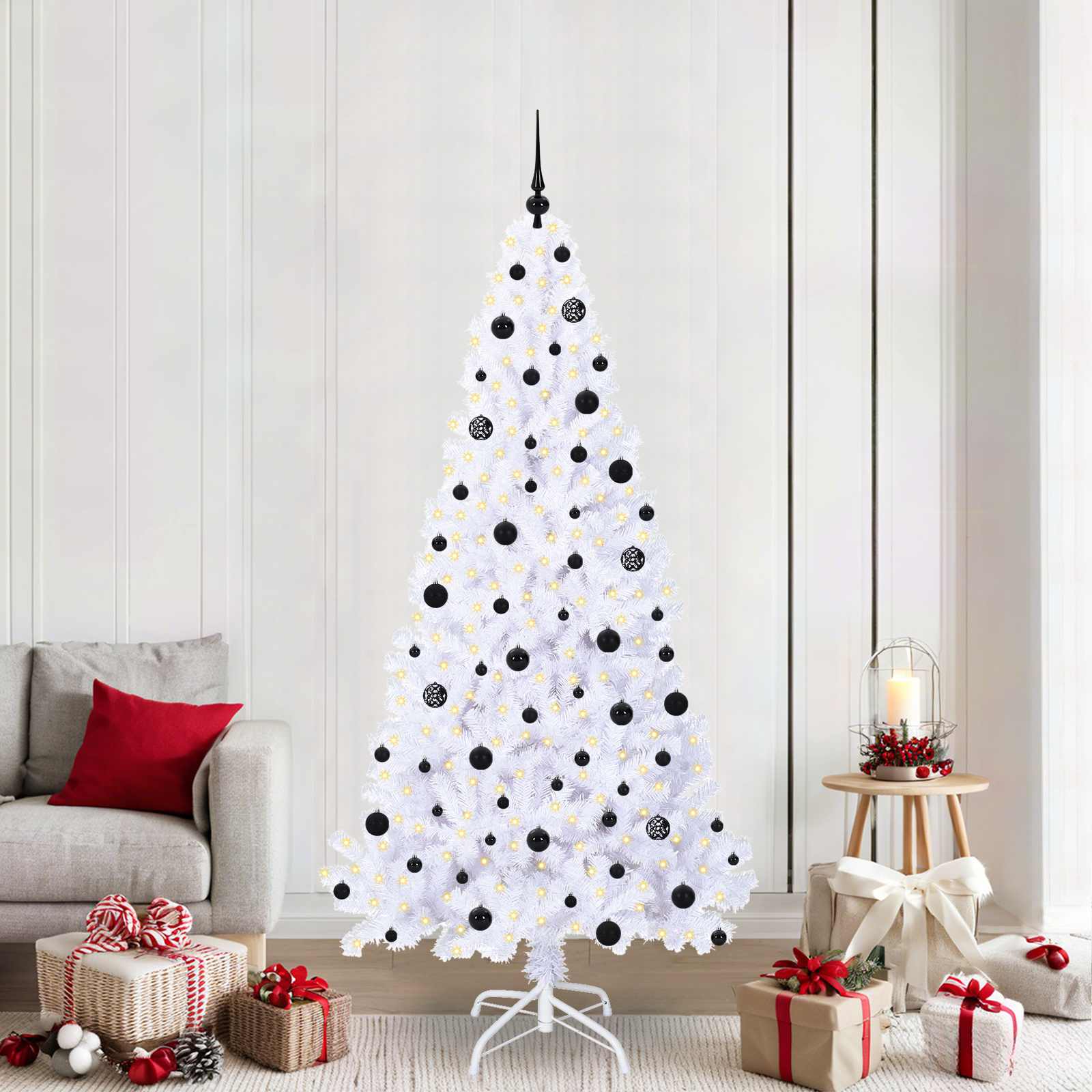 Albero di Natale artificiale Bianco 210 cm PVC e Acciaio 3426777