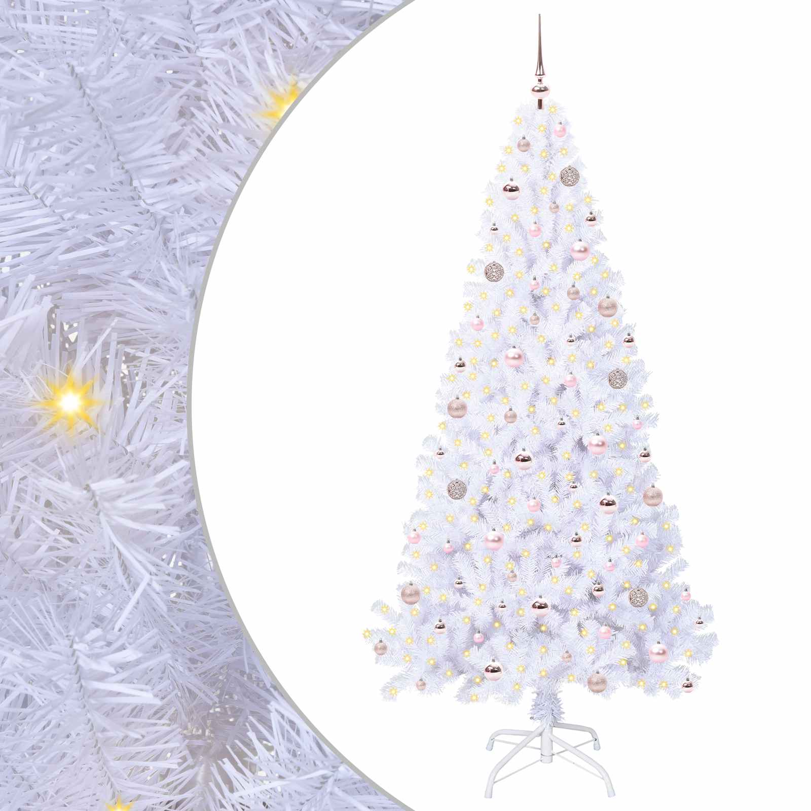 Albero di Natale artificiale Bianco 210 cm PVC e Acciaio 3426778
