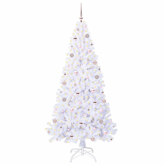 Albero di Natale Artificiale-Albero Natalizio Bianco 210 cm PVC e Acciaio 162003