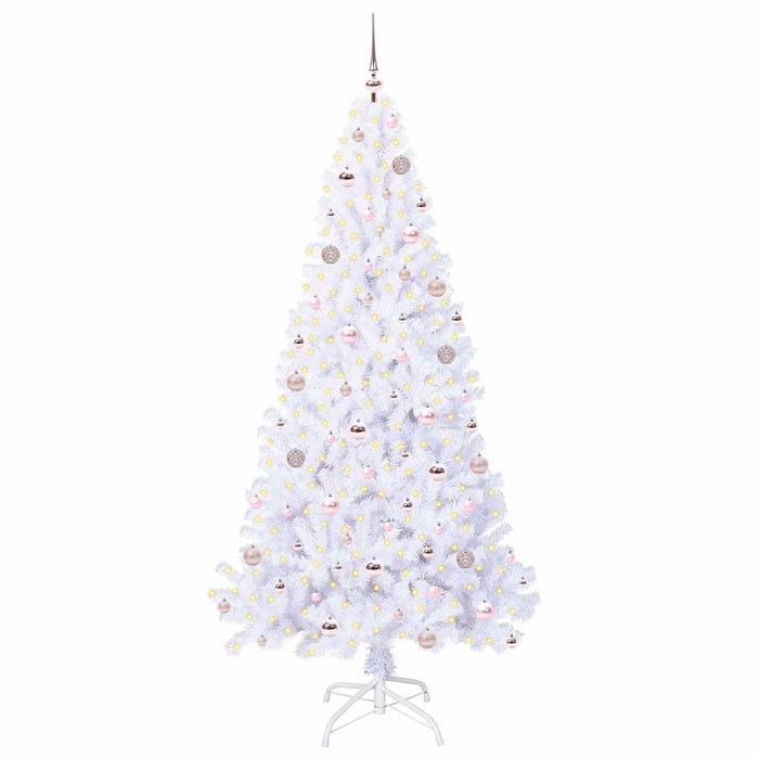 Albero di Natale Artificiale-Albero Natalizio Bianco 210 cm PVC e Acciaio 162003