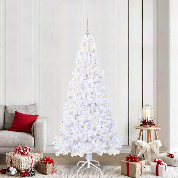 Albero di Natale artificiale Bianco 210 cm PVC e Acciaio 3426779