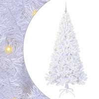 Albero di Natale Artificiale-Albero Natalizio Bianco 210 cm PVC e Acciaio 590551