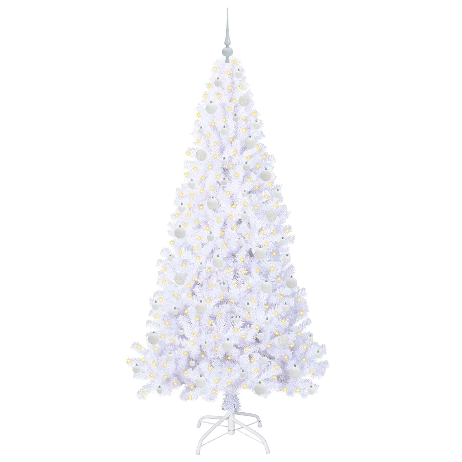 Albero di Natale artificiale Bianco 210 cm PVC e Acciaio 3426779