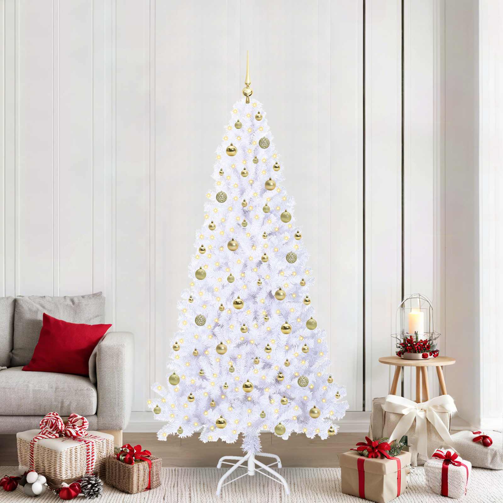 Albero di Natale artificiale Bianco 210 cm PVC e Acciaio 3426780