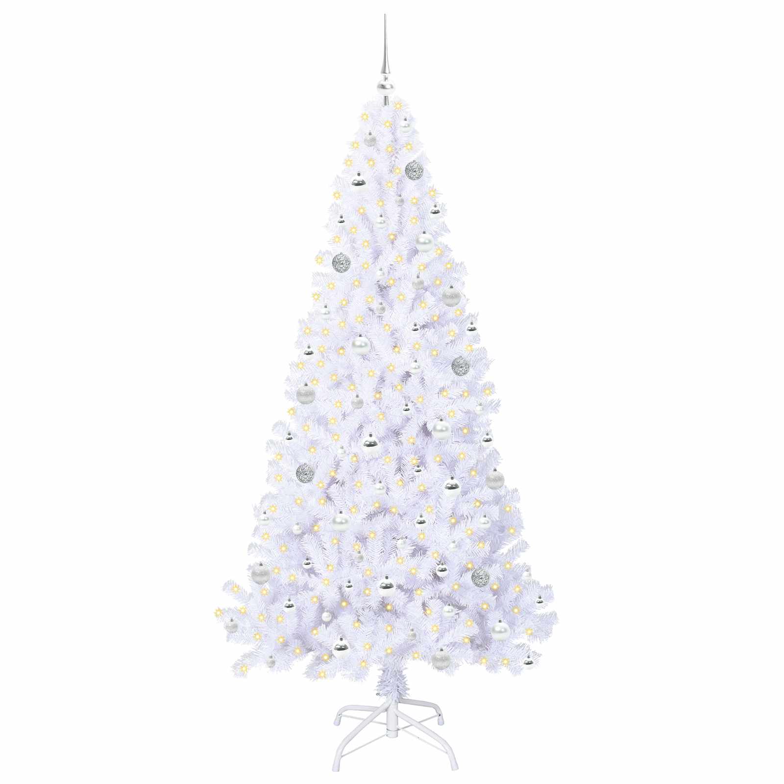 Albero di Natale artificiale Bianco 210 cm PVC e Acciaio 3426781