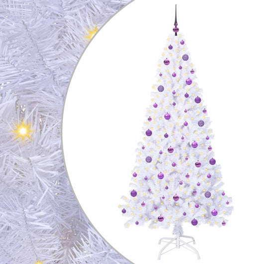 Albero di Natale artificiale Bianco 210 cm PVC e Acciaio 3426782