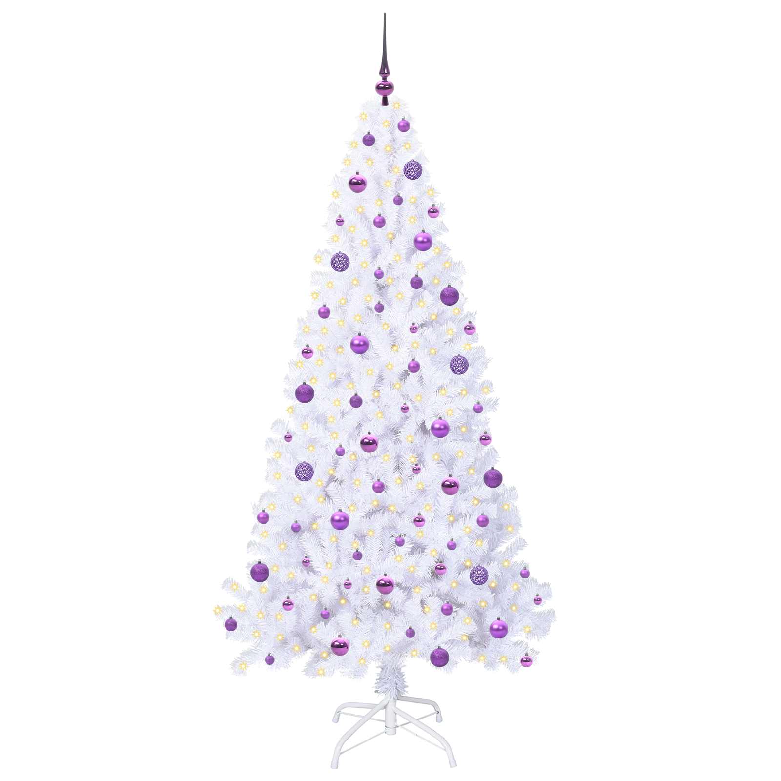 Albero di Natale artificiale Bianco 210 cm PVC e Acciaio 3426782