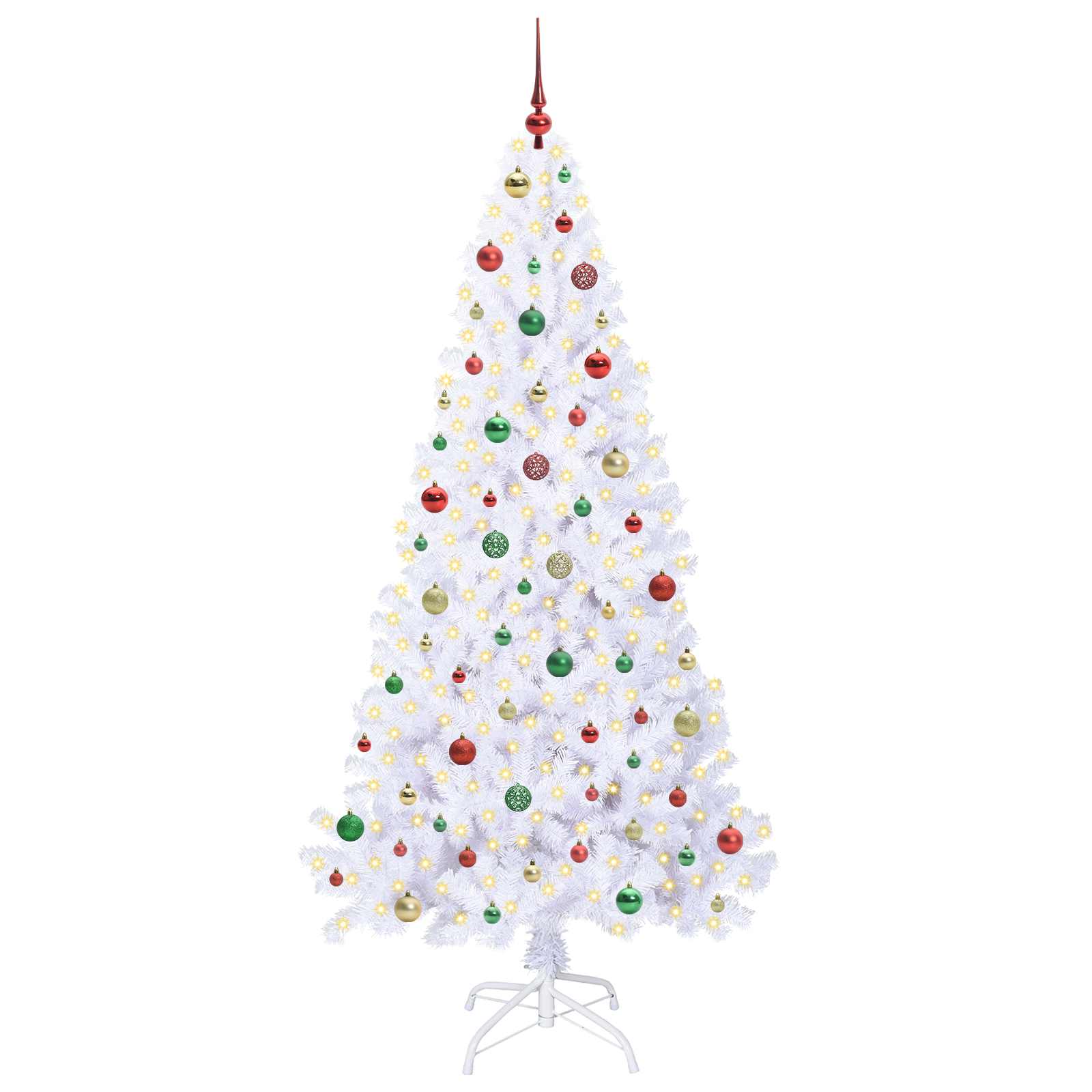 Albero di Natale artificiale Bianco 210 cm PVC e Acciaio 3426784