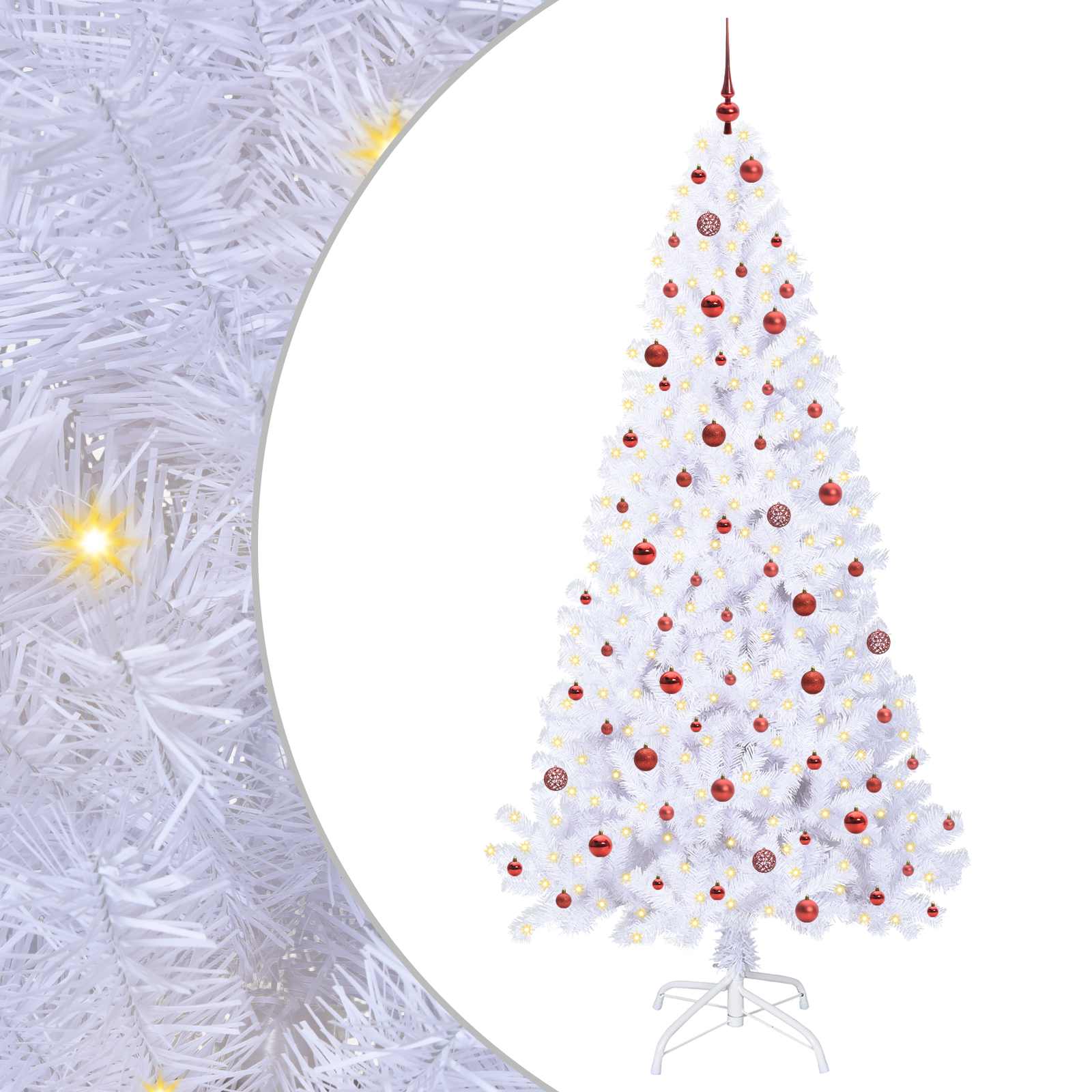 Albero di Natale artificiale Bianco 240 cm PVC e Acciaio 3426785