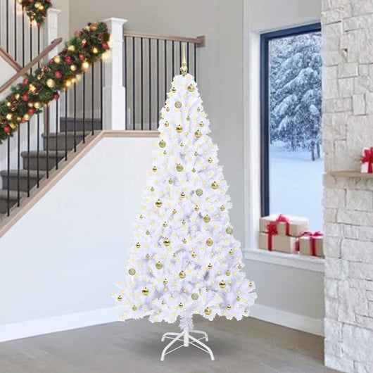 Albero di Natale artificiale Bianco 240 cm PVC e Acciaio 3426789