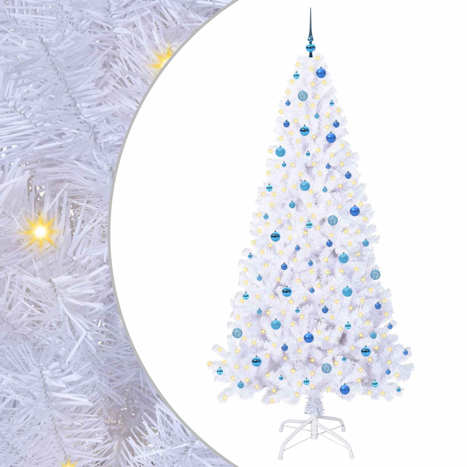 Albero di Natale artificiale Bianco 240 cm PVC e Acciaio 3426792