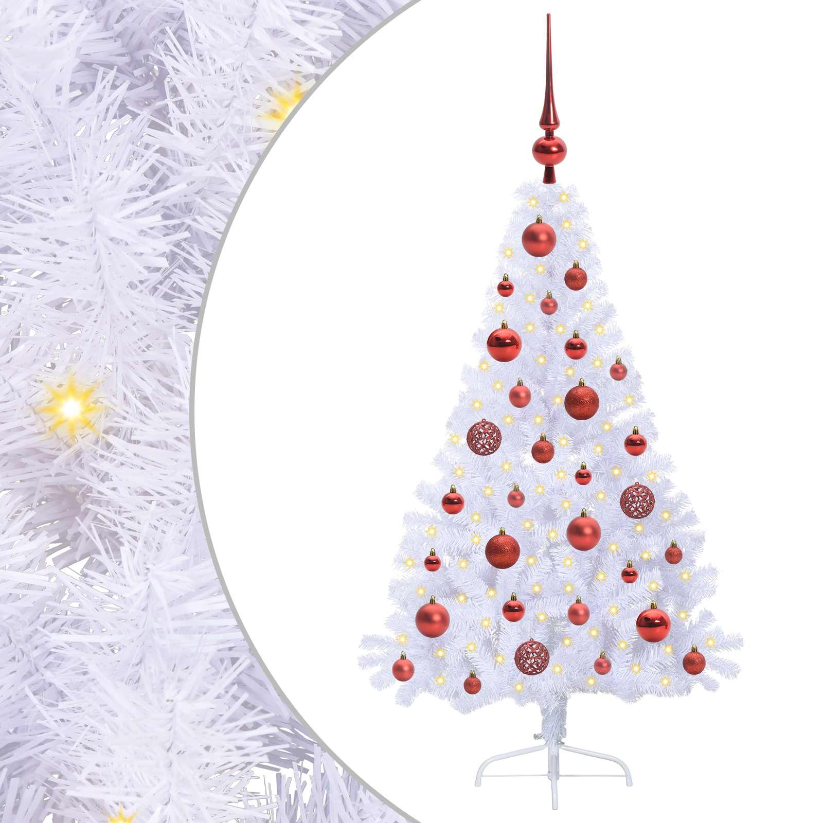 Albero di Natale artificiale Bianco 120 cm PVC e Acciaio 3426794
