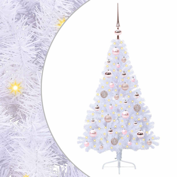 Albero di Natale artificiale Bianco 120 cm PVC e Acciaio 3426796