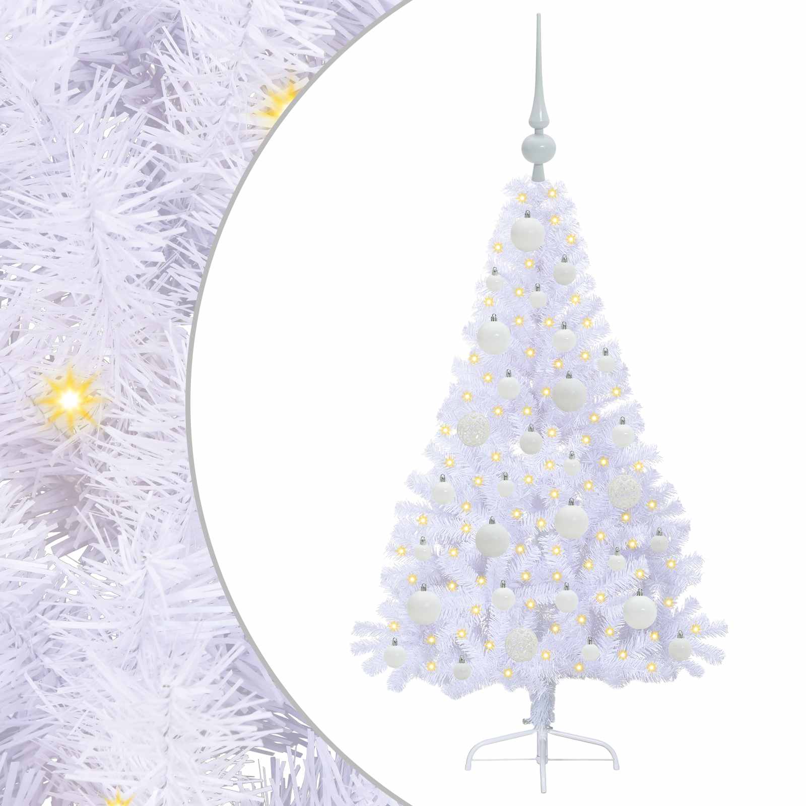 Albero di Natale artificiale Bianco 120 cm PVC e Acciaio 3426797