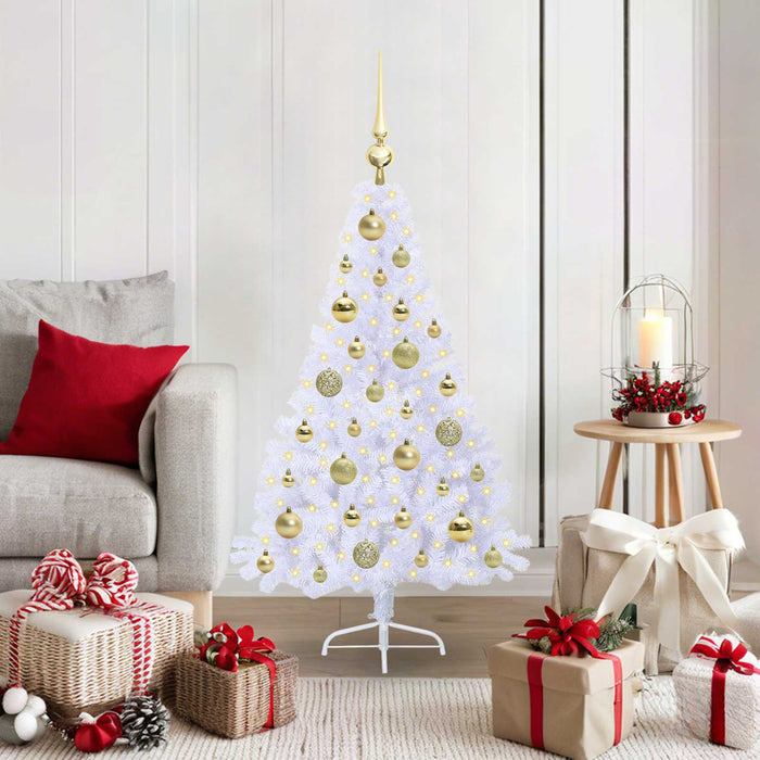Albero di Natale artificiale Bianco 120 cm PVC e Acciaio 3426798