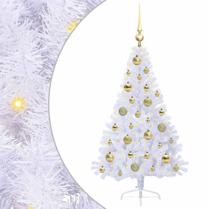 Albero di Natale artificiale Bianco 120 cm PVC e Acciaio 3426798
