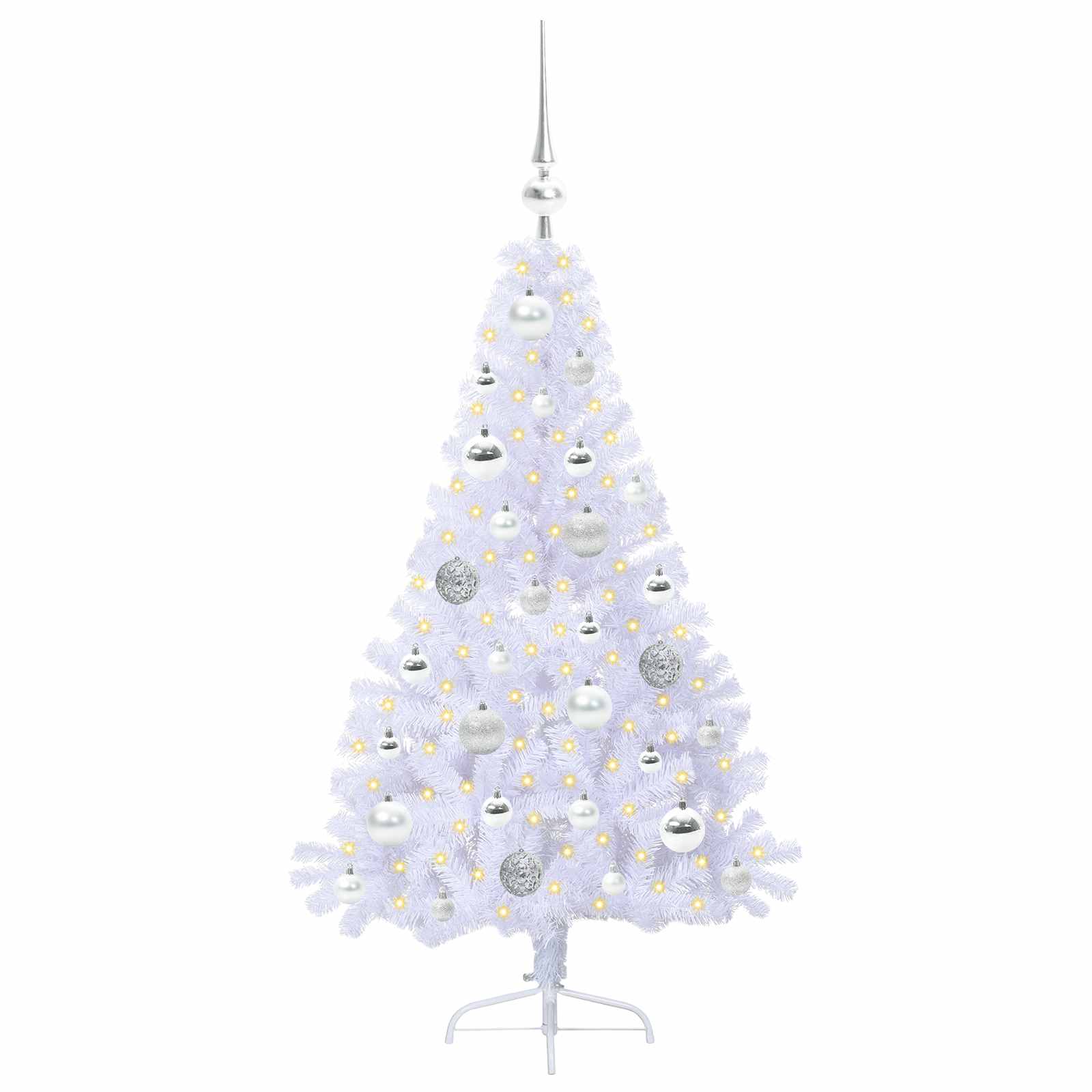 Albero di Natale artificiale Bianco 120 cm PVC e Acciaio 3426799