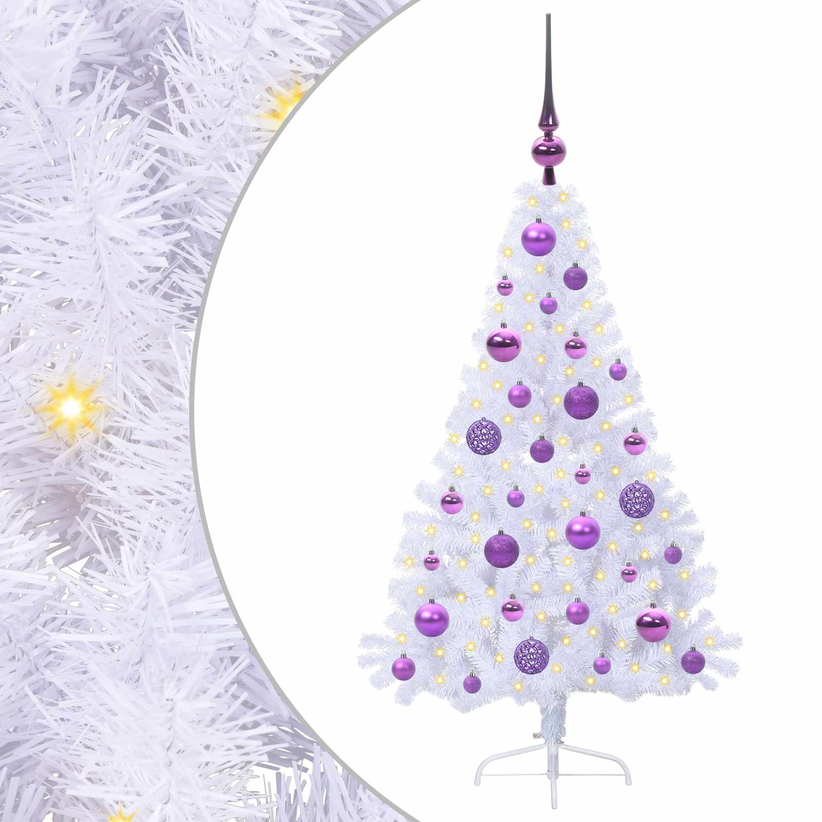 Albero di Natale artificiale Bianco 120 cm PVC e Acciaio 3426800