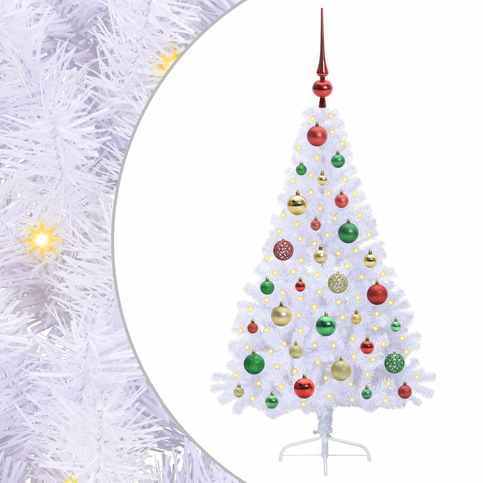Albero di Natale artificiale Bianco 120 cm PVC e Acciaio 3426802