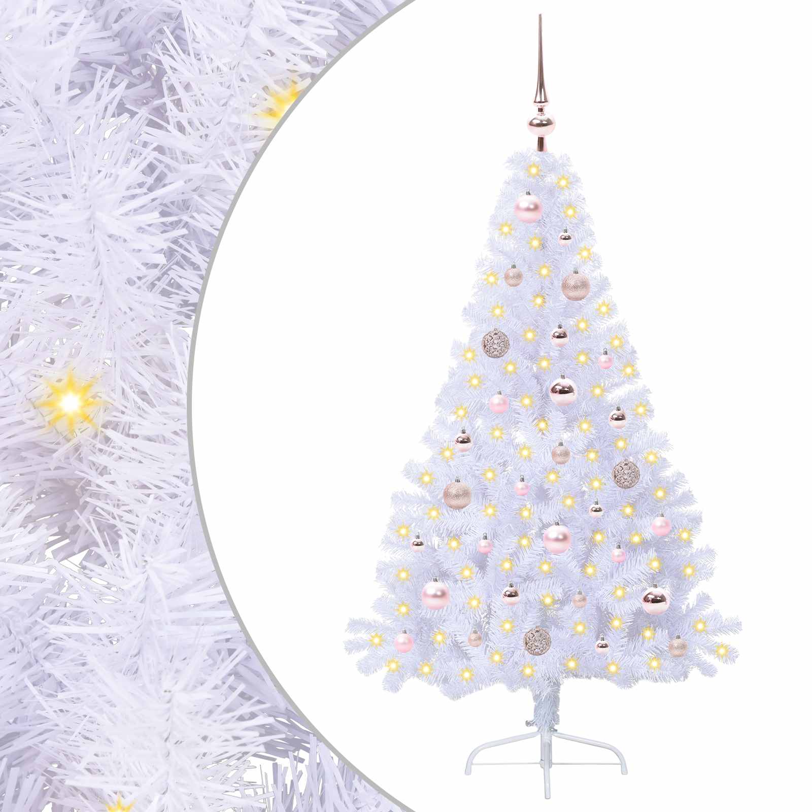Albero di Natale artificiale Bianco 150 cm PVC e Acciaio 3426805