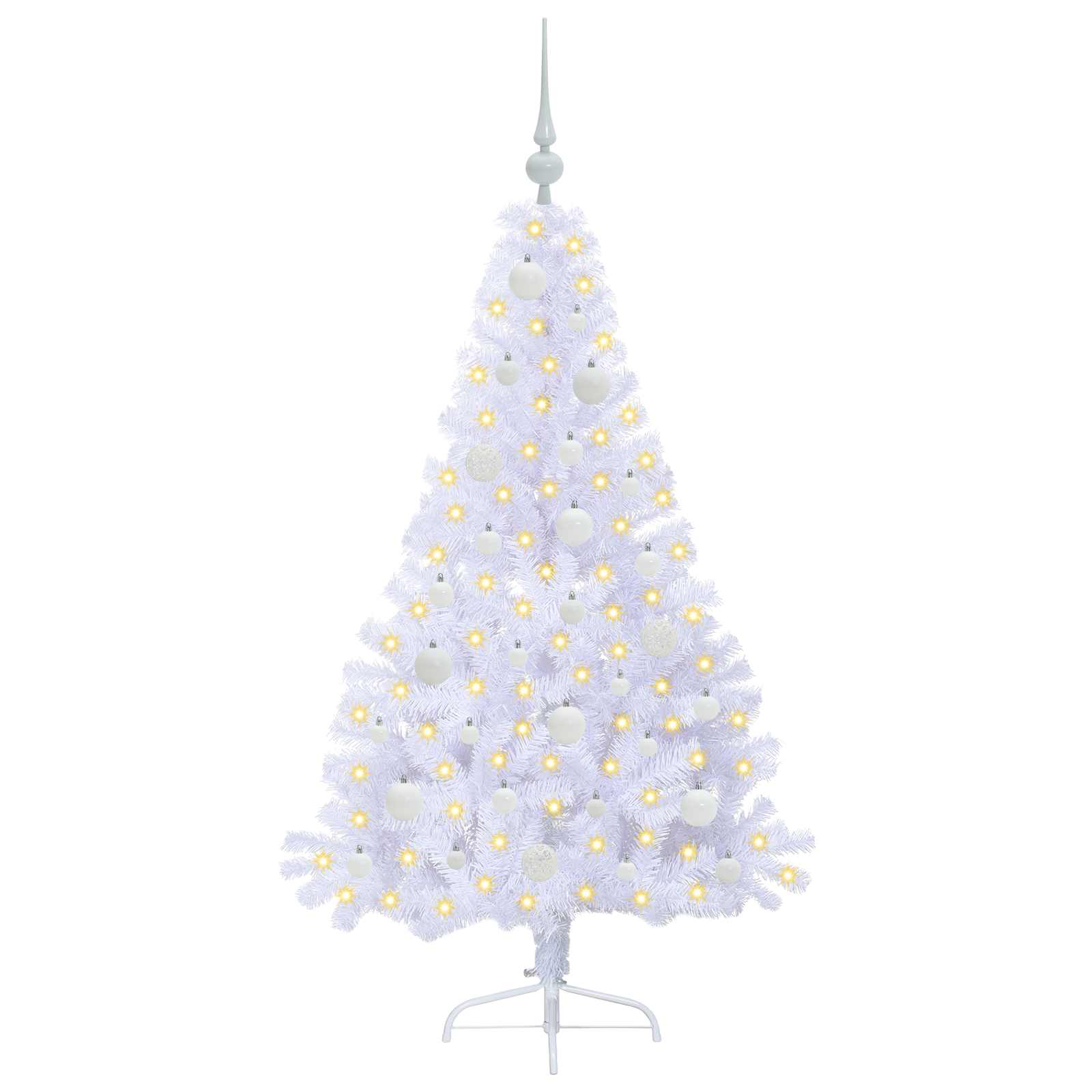 Albero di Natale artificiale Bianco 150 cm PVC e Acciaio 3426806