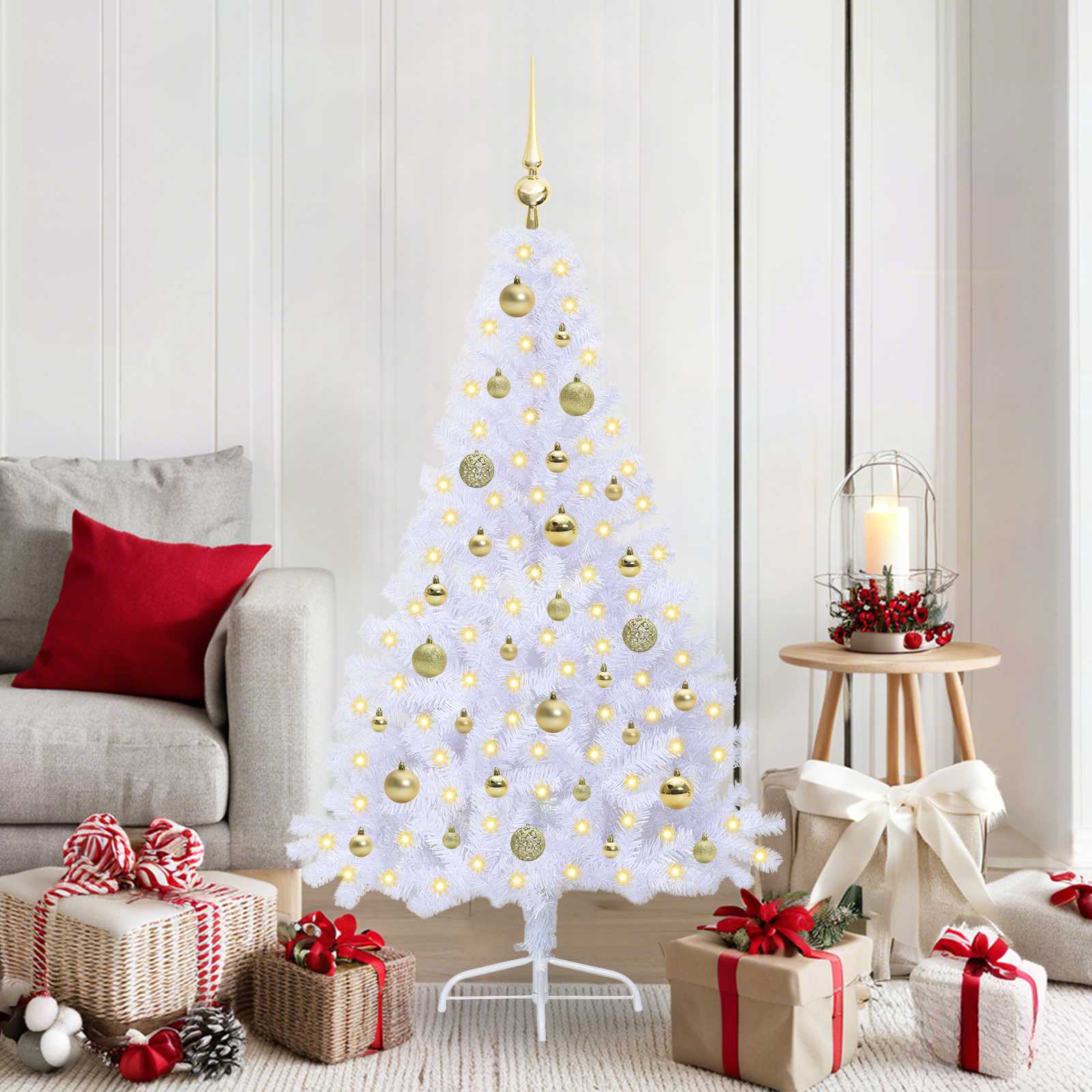 Albero di Natale artificiale Bianco 150 cm PVC e Acciaio 3426807
