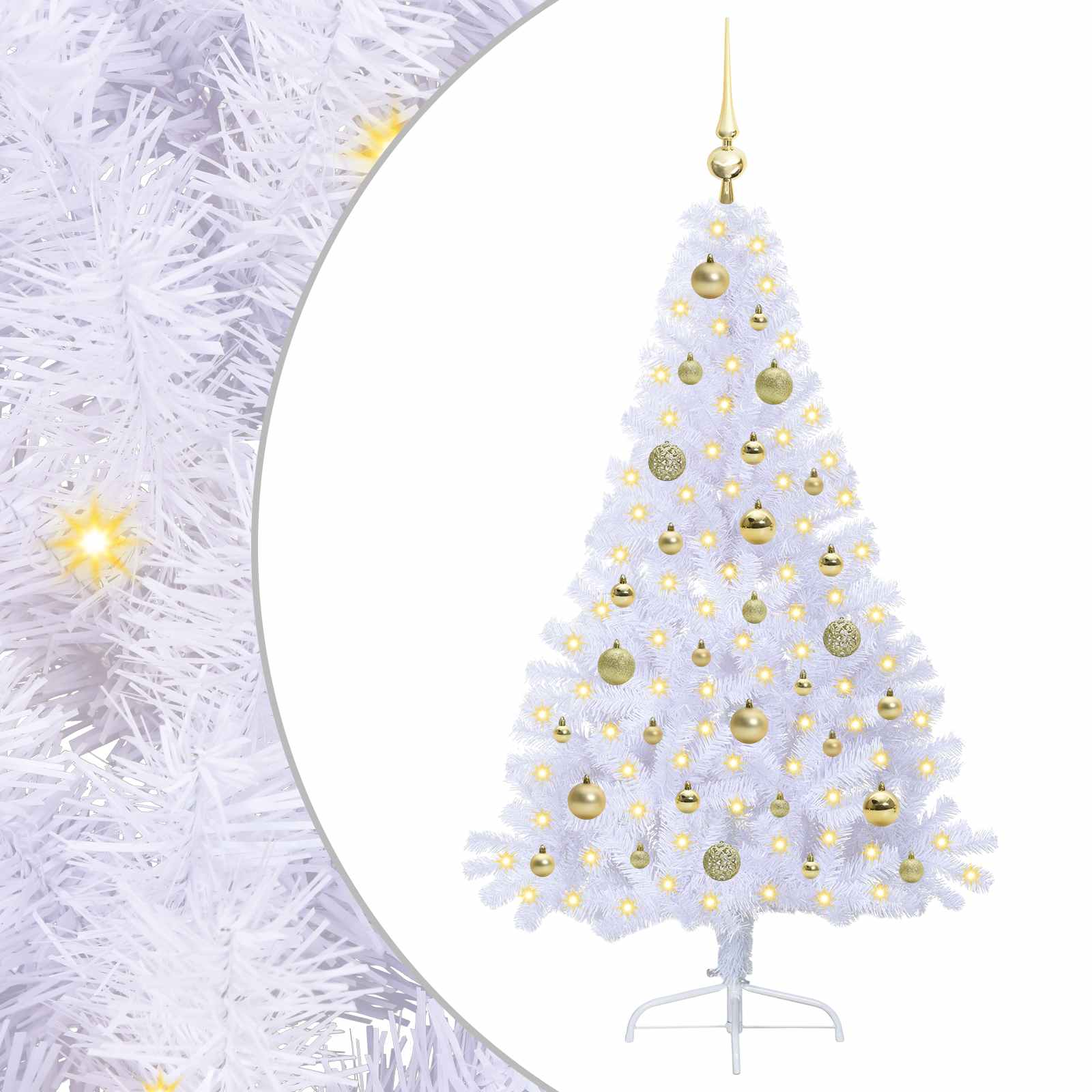Albero di Natale artificiale Bianco 150 cm PVC e Acciaio 3426807