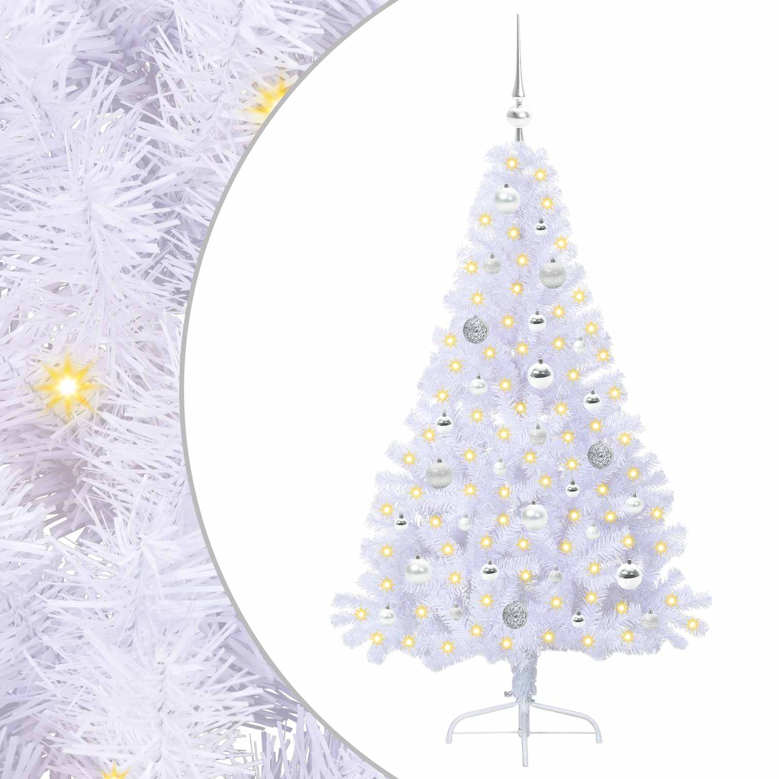 Albero di Natale artificiale Bianco 150 cm PVC e Acciaio 3426808