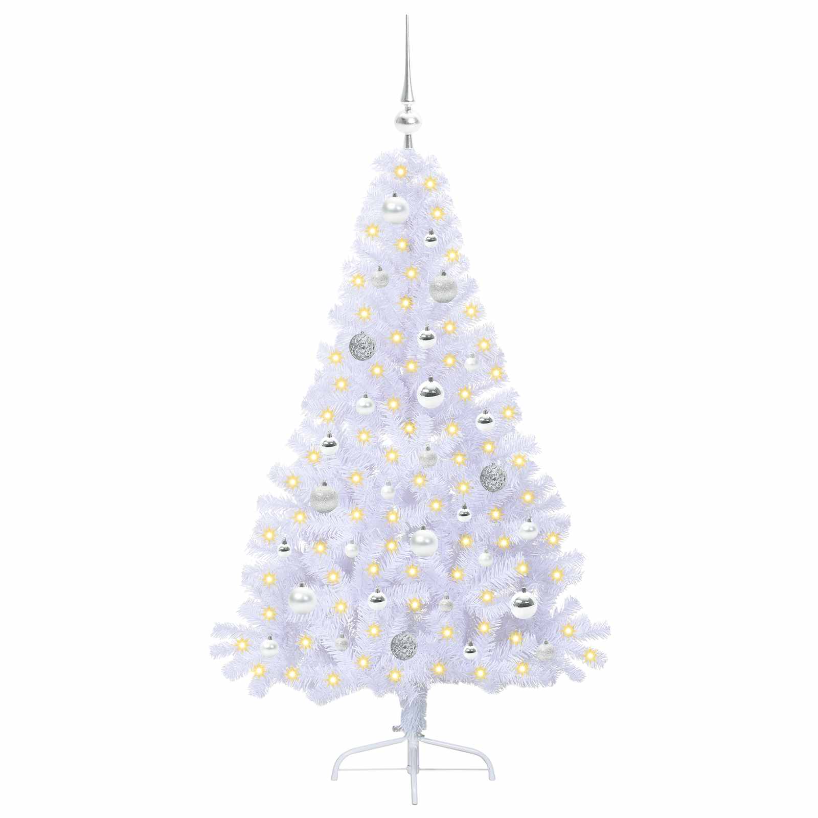 Albero di Natale artificiale Bianco 150 cm PVC e Acciaio 3426808