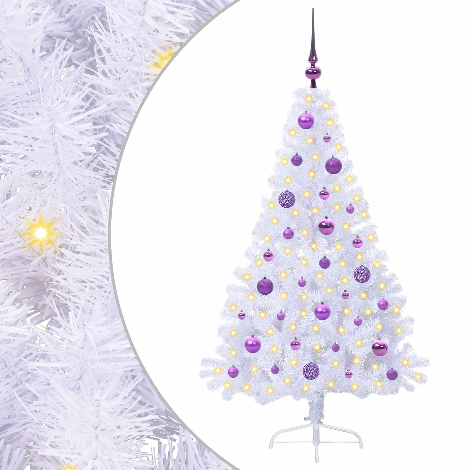 Albero di Natale artificiale Bianco 150 cm PVC e Acciaio 3426809