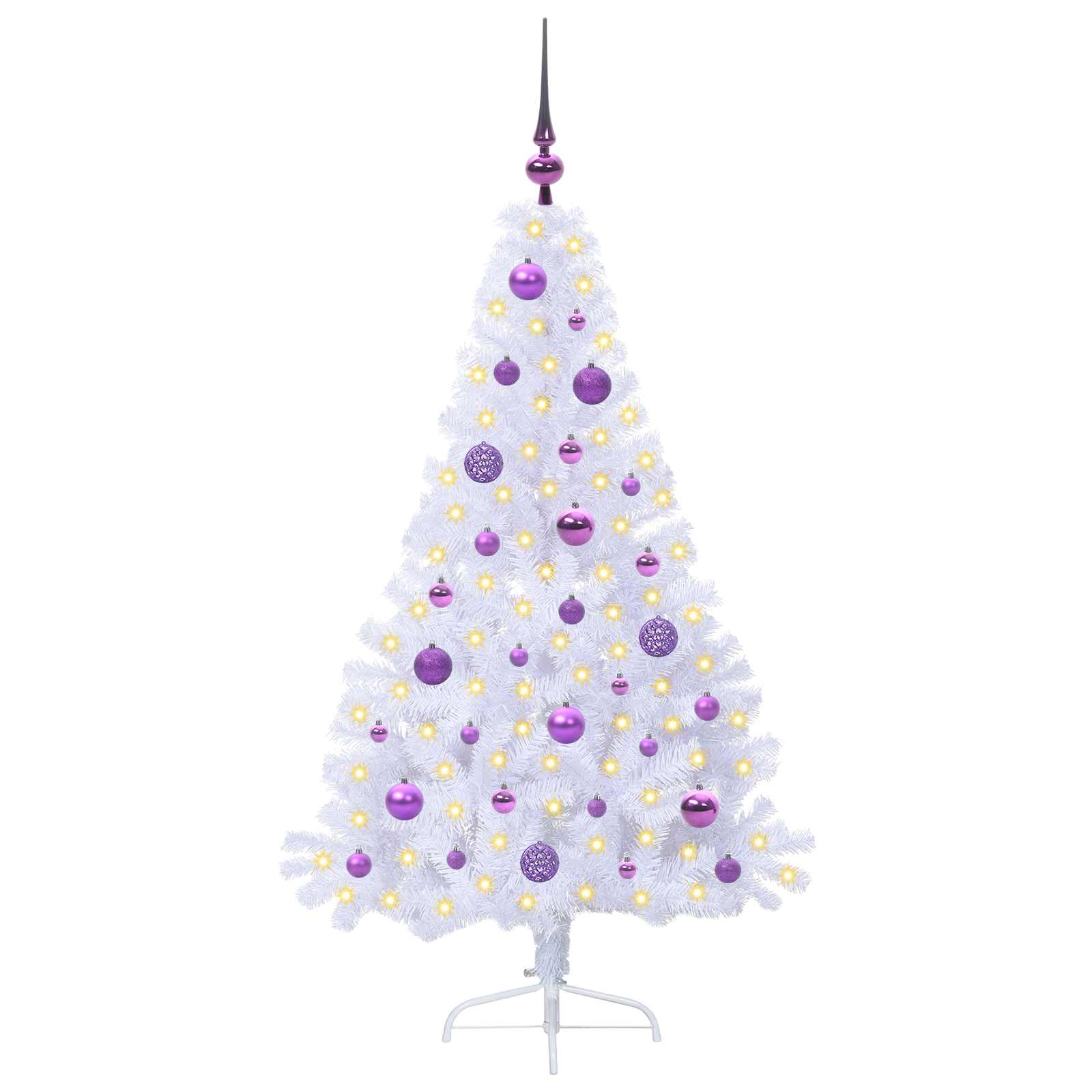 Albero di Natale artificiale Bianco 150 cm PVC e Acciaio 3426809