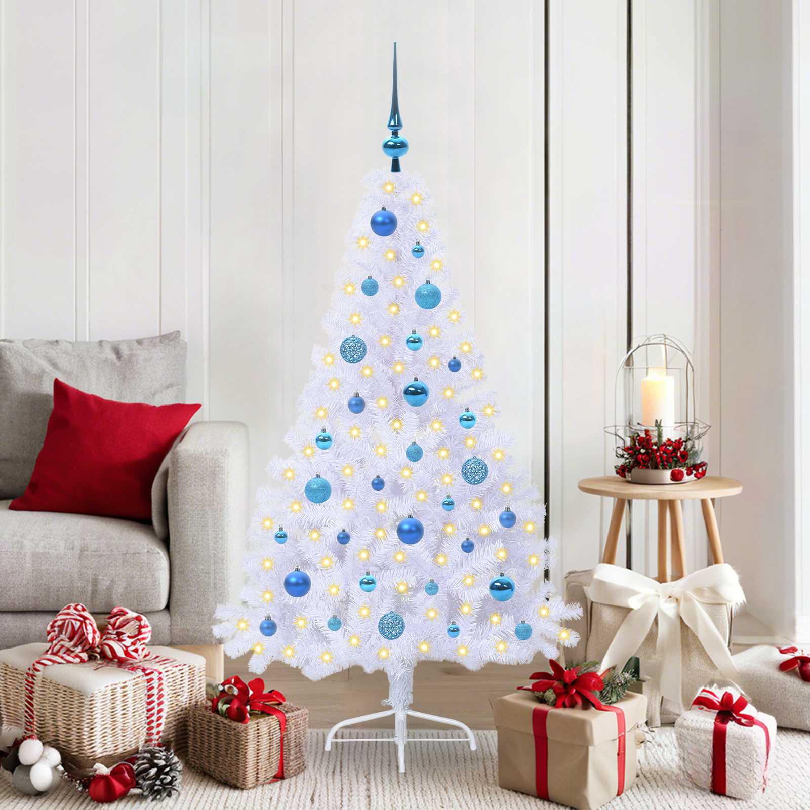 Albero di Natale artificiale Bianco 150 cm PVC e Acciaio 3426810