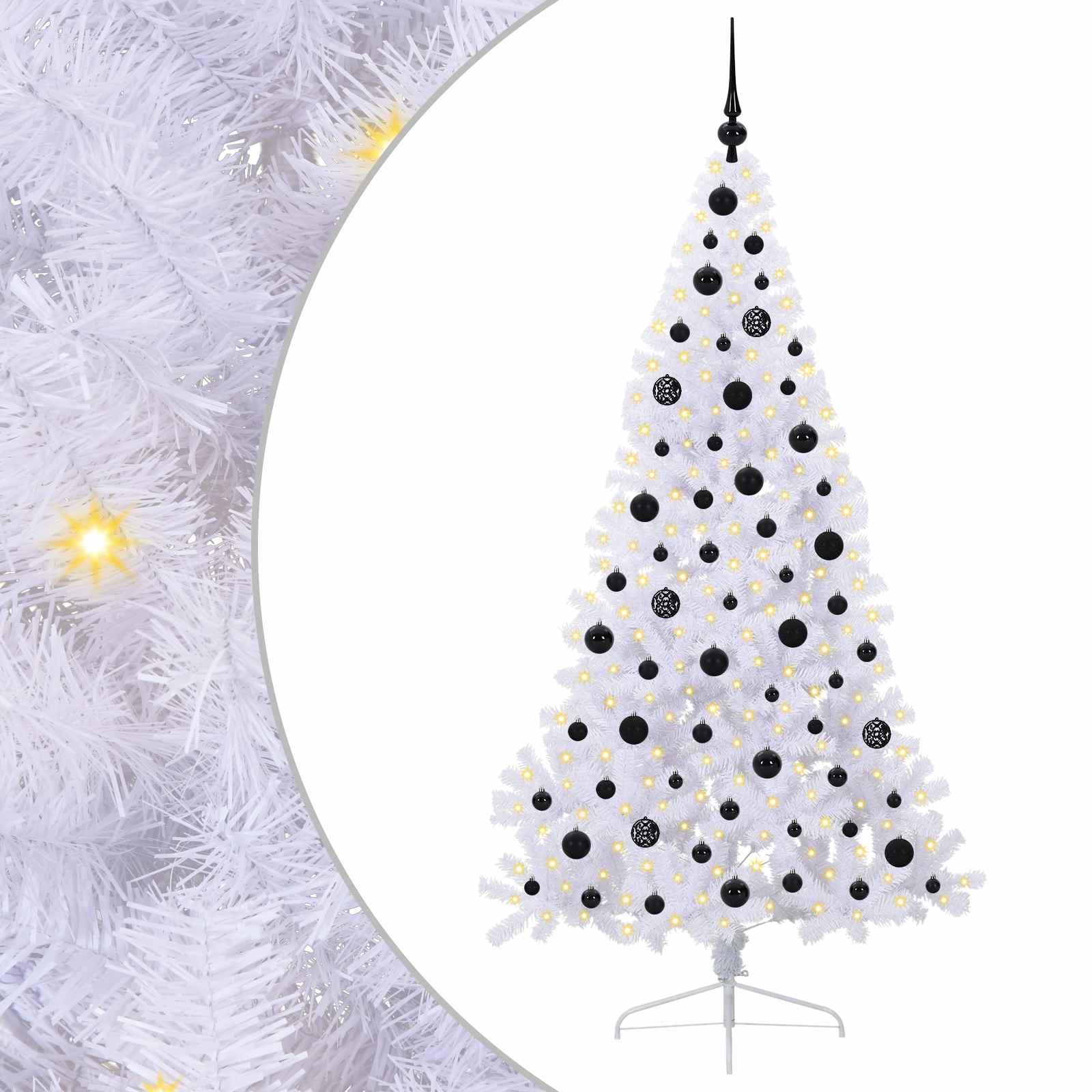 Albero di Natale artificiale Bianco 180 cm PVC e Acciaio 3426813