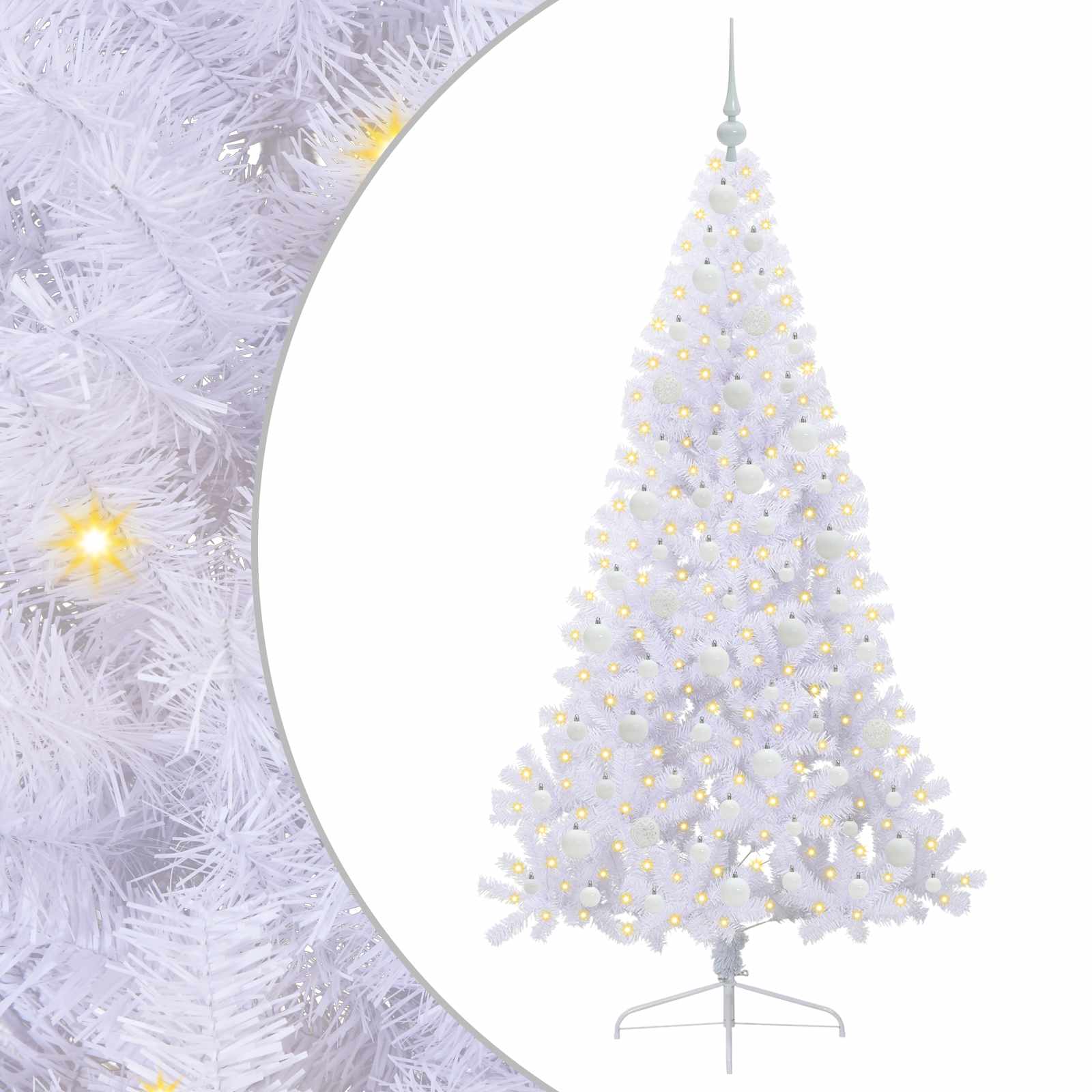 Albero di Natale artificiale Bianco 180 cm PVC e Acciaio 3426815