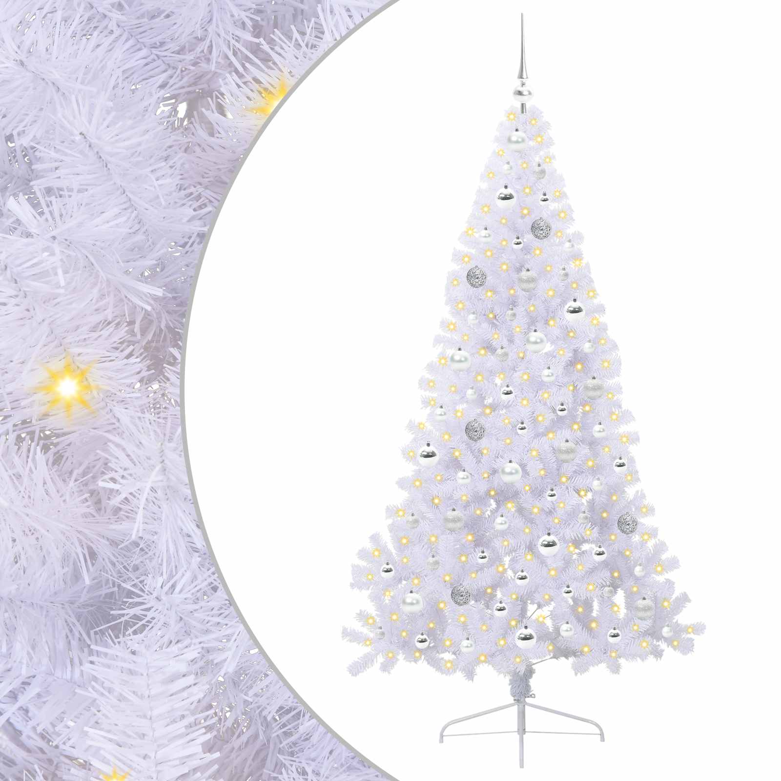 Albero di Natale artificiale Bianco 180 cm PVC e Acciaio 3426817