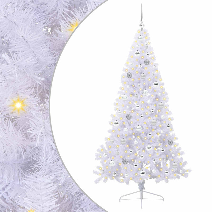 Albero di Natale artificiale Bianco 180 cm PVC e Acciaio 3426817