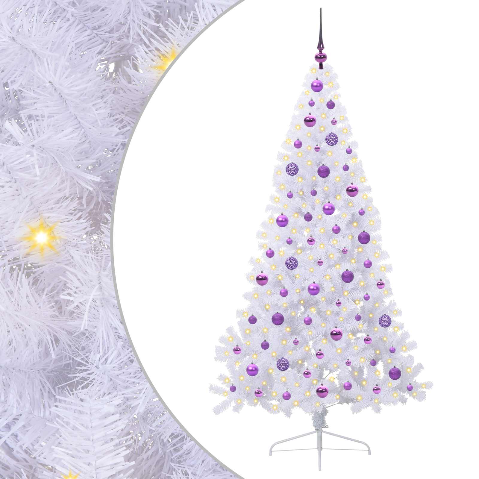 Albero di Natale artificiale Bianco 180 cm PVC e Acciaio 3426818