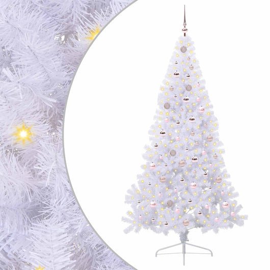Albero di Natale artificiale Bianco 210 cm PVC e Acciaio 3426823