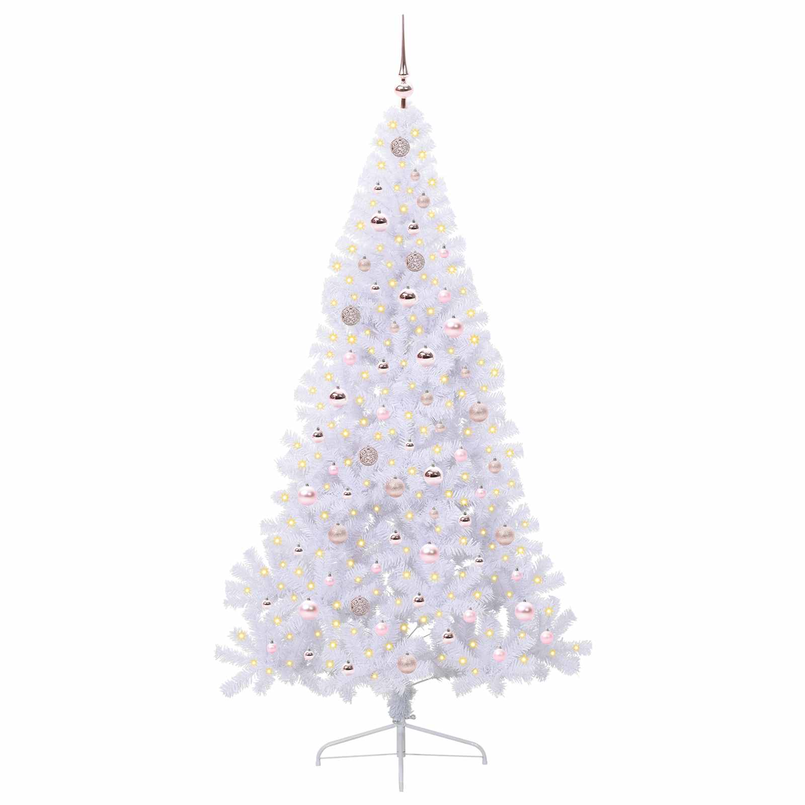 Albero di Natale artificiale Bianco 210 cm PVC e Acciaio 3426823