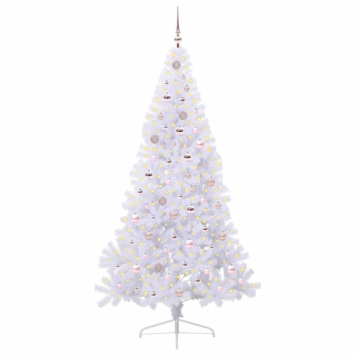 Albero di Natale artificiale Bianco 210 cm PVC e Acciaio 3426823
