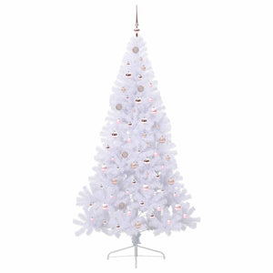 Albero di Natale artificiale Bianco 210 cm PVC e Acciaio 3426823