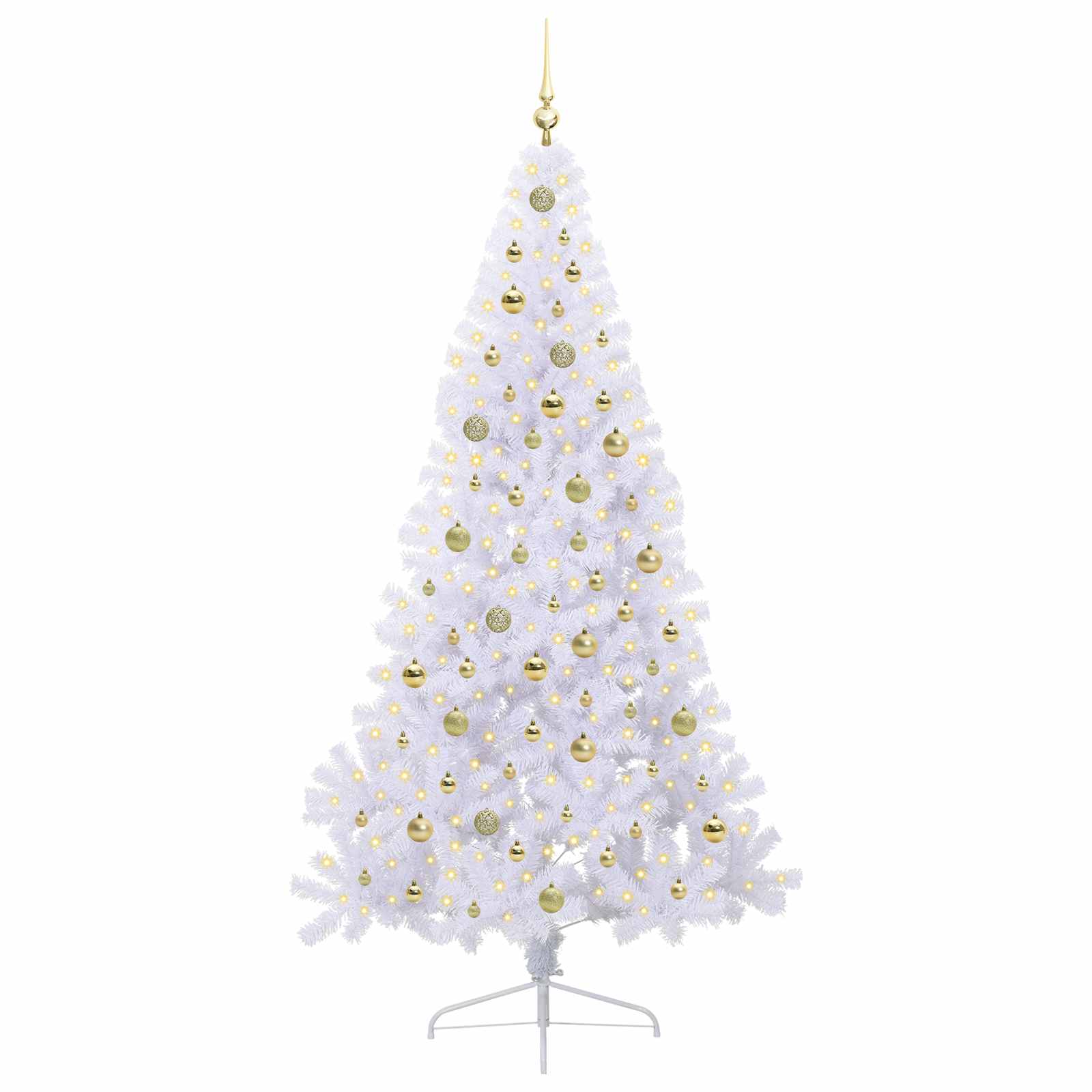 Albero di Natale artificiale Bianco 210 cm PVC e Acciaio 3426825