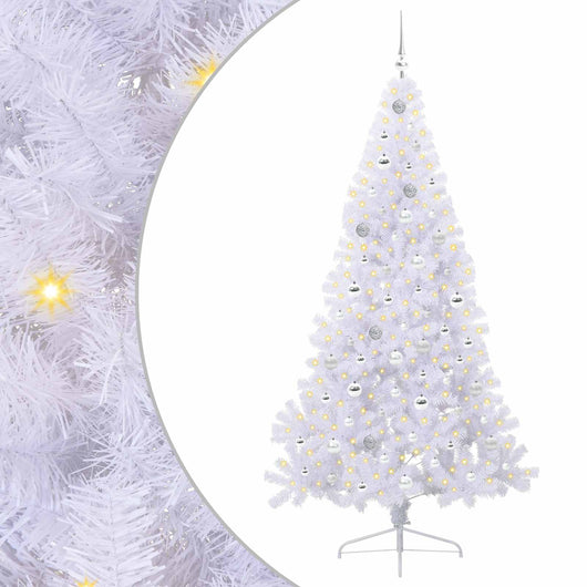 Albero di Natale artificiale Bianco 210 cm PVC e Acciaio 3426826