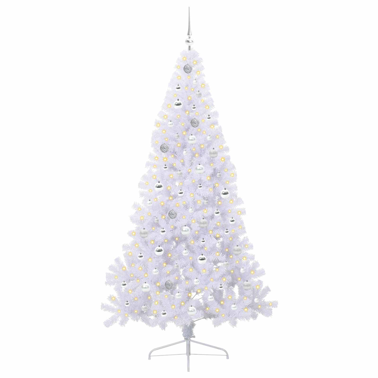 Albero di Natale artificiale Bianco 210 cm PVC e Acciaio 3426826