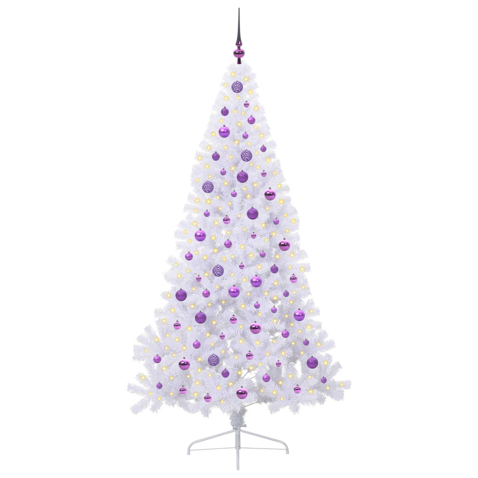 Albero di Natale artificiale Bianco 210 cm PVC e Acciaio 3426827