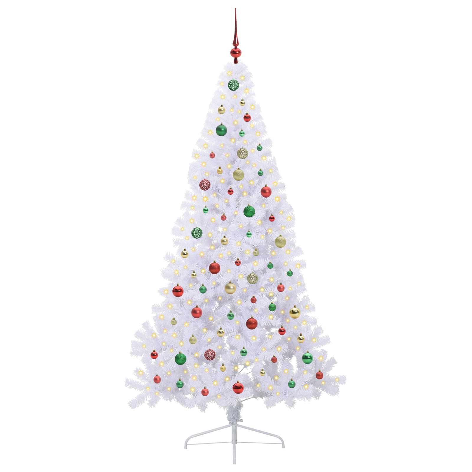 Albero di Natale artificiale Bianco 210 cm PVC e Acciaio 3426829