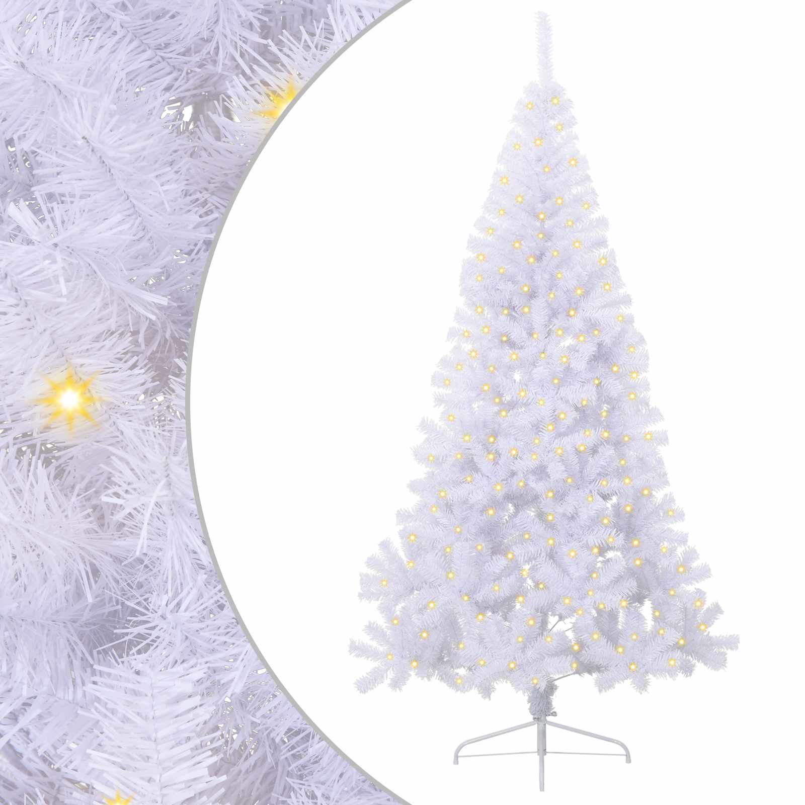 Albero di Natale artificiale Bianco 240 cm PVC e Acciaio 3426830
